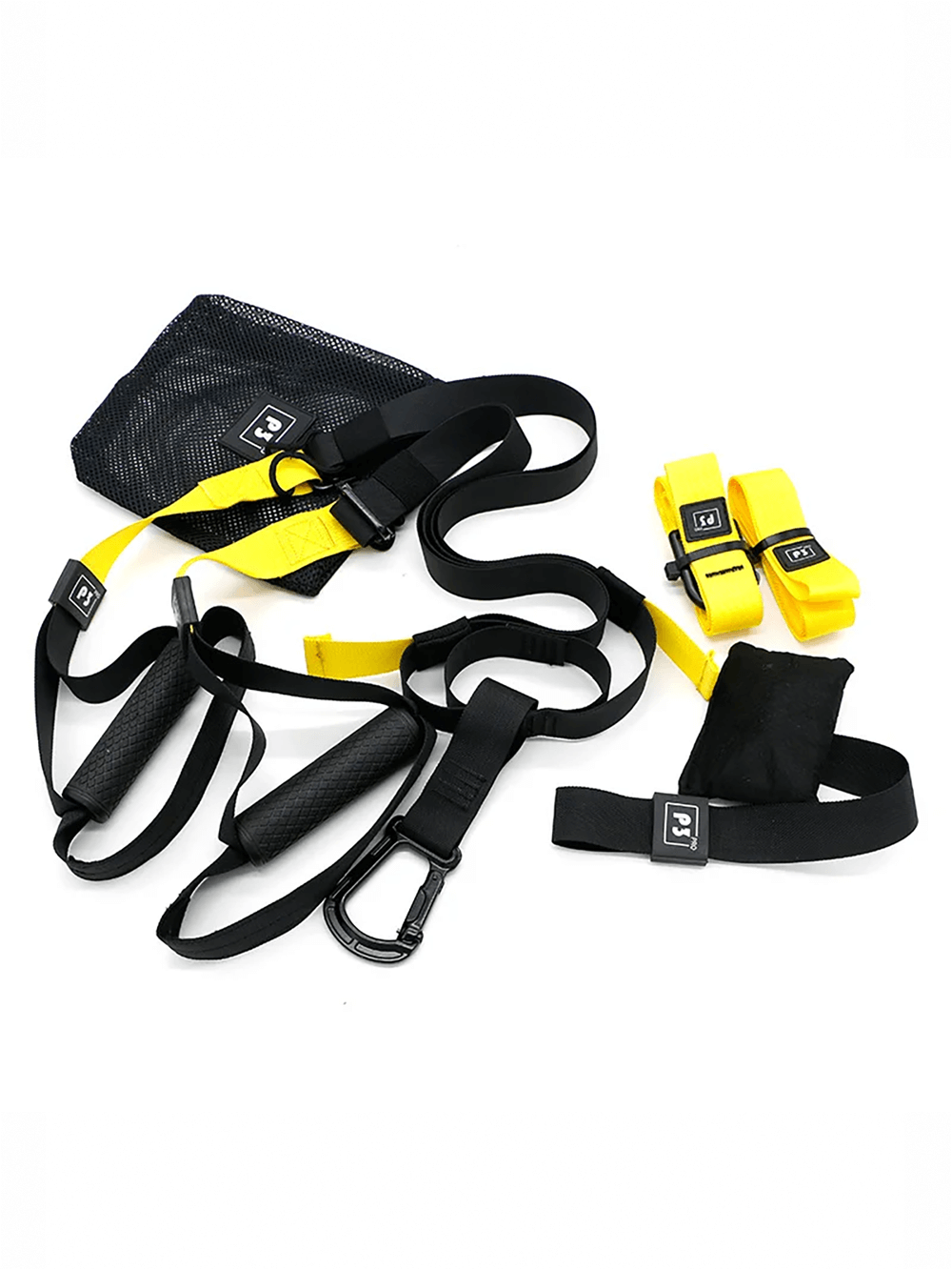 Adjustable suspension training straps with door anchor for full-body workouts, strength training, and home fitness, model SF3345.