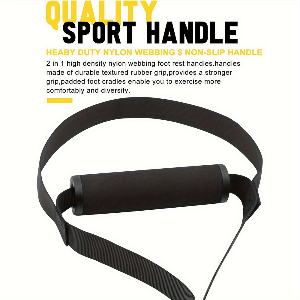 Quality sport handle with heavy-duty nylon webbing and non-slip grip for versatile suspension training.