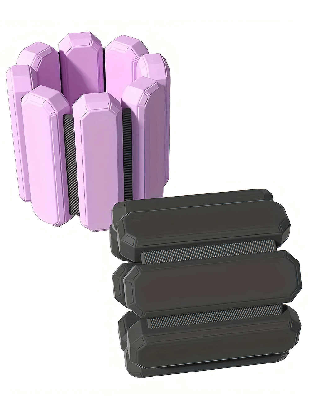 Adjustable Weighted Fitness Bracelets in pink and black for wrist and ankle resistance, featuring secure nylon buckle.
