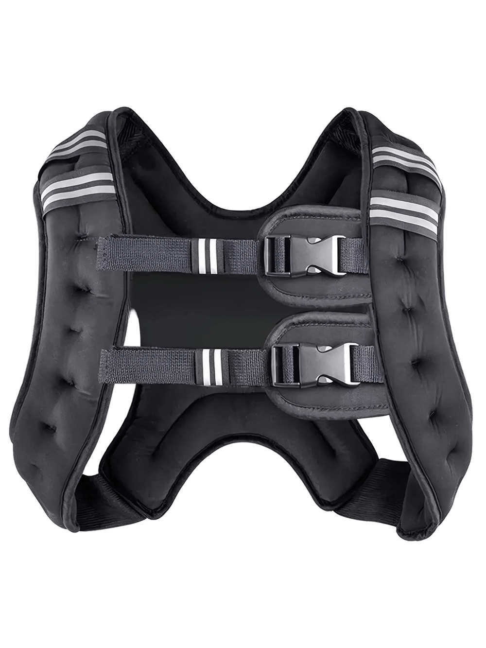 Adjustable Weighted Vest with Reflective Stripes - SF3433 for fitness and cardio, featuring durable materials and secure dual buckle straps.
