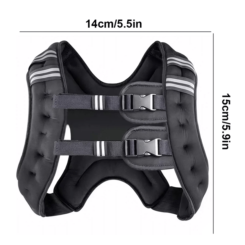 Adjustable Weighted Vest with Reflective Stripes - SF3433, perfect for cardio and strength training, featuring dual buckle straps for secure fit.