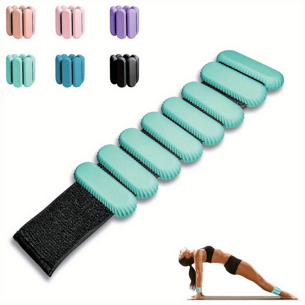 Adjustable weighted wrist and ankle bands in multiple colors for resistance training, perfect for gym and home workouts.