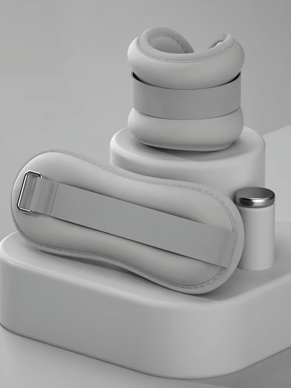 Adjustable wrist and ankle weights with velcro strap, ideal for workouts like running, yoga, and cycling, in sleek modern design.