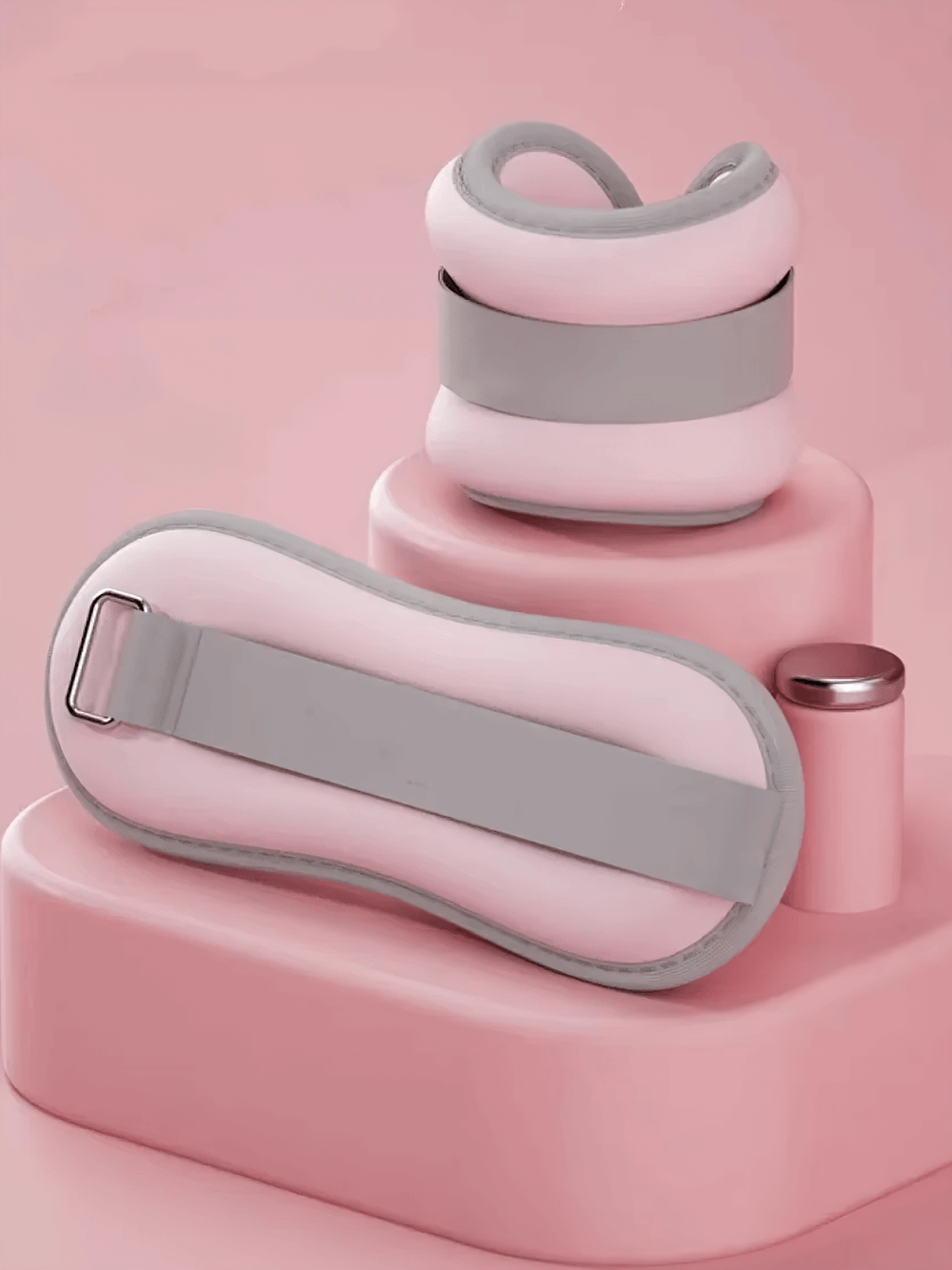 Adjustable wrist and ankle weights SF3307 in pastel pink, featuring secure velcro strap for comfortable training in yoga and running.