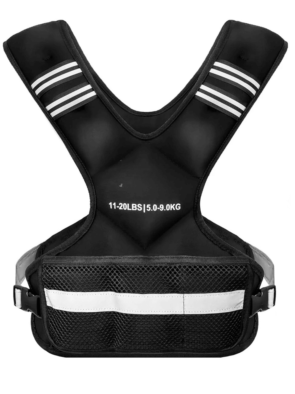 Adjustable X-Shape Weighted Vest for Training - SF3434 with reflective strips and pockets for running and fitness.