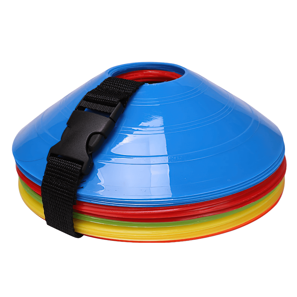 Colorful agility disc cones for training with strap and bag, ideal for soccer and field drills, set of 25 or 50 pieces, SF3182