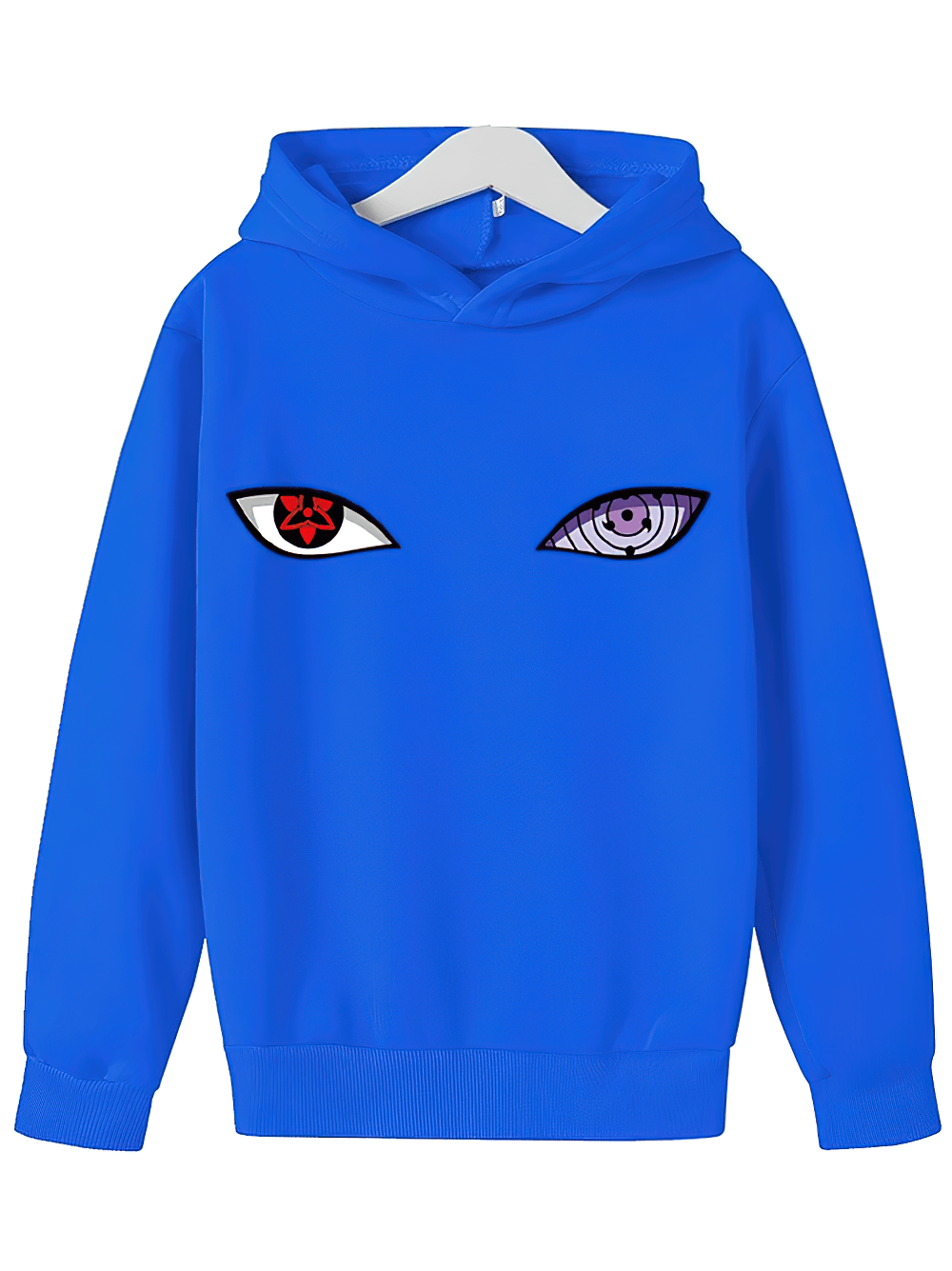 Anime Eyes Graphic Hoodie for Boys and Girls - SF3679 in blue with ninja anime eyes print