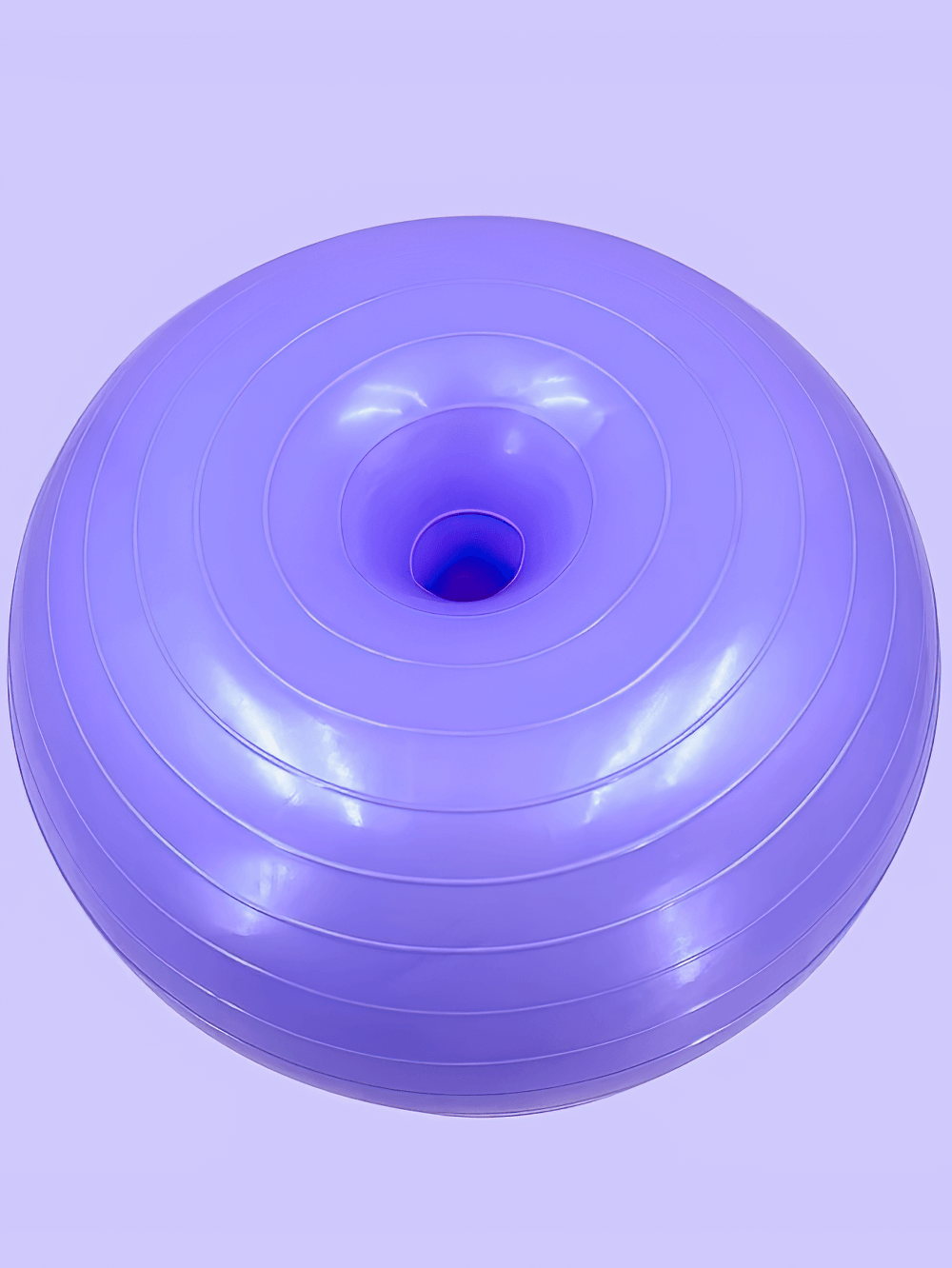 Purple anti-burst yoga balance ball for core training, perfect for Pilates and fitness workouts, durable PVC material.