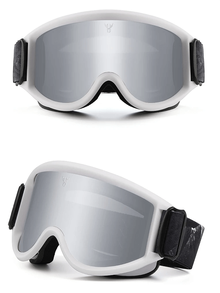Anti-glare UV protection ski goggles SF2216 with wide polycarbonate lenses and adjustable strap, perfect for snowboarding.