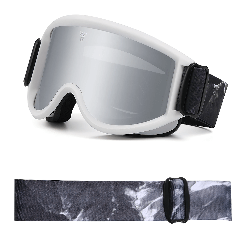 Anti-glare UV protection ski goggles SF2216 with wide lens and adjustable strap, perfect for snowboarding and skiing in style.