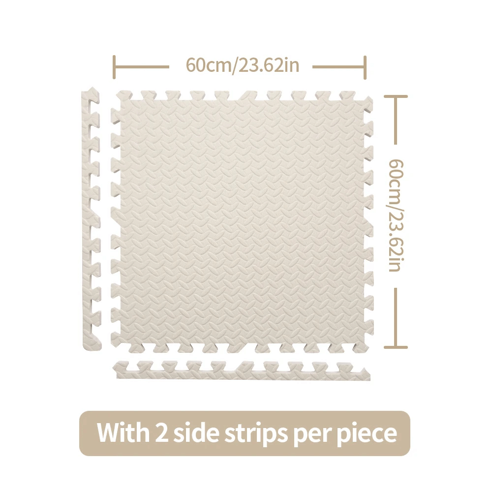 Anti-Slip Cushion Floor Mat for Home and Gym Use - SF3469 showing dimensions and side strips