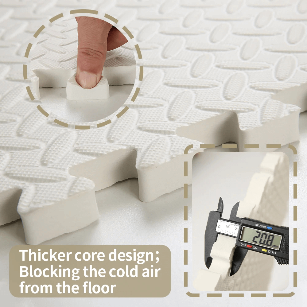 Close-up of the Anti-Slip Cushion Floor Mat for Home and Gym Use - SF3469 with thicker core design and measurement