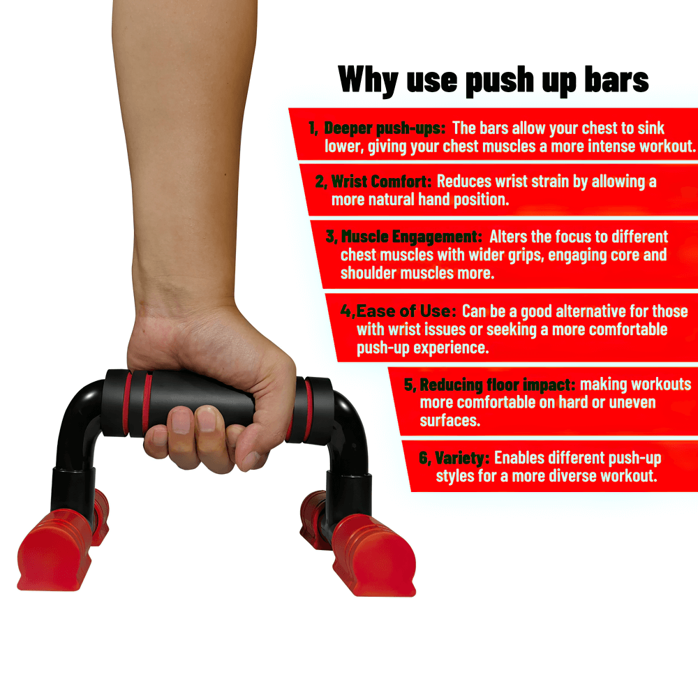 Anti-slip Push Up Bars for Strength Training - SF3438 with hand demonstrating usage for effective workouts.