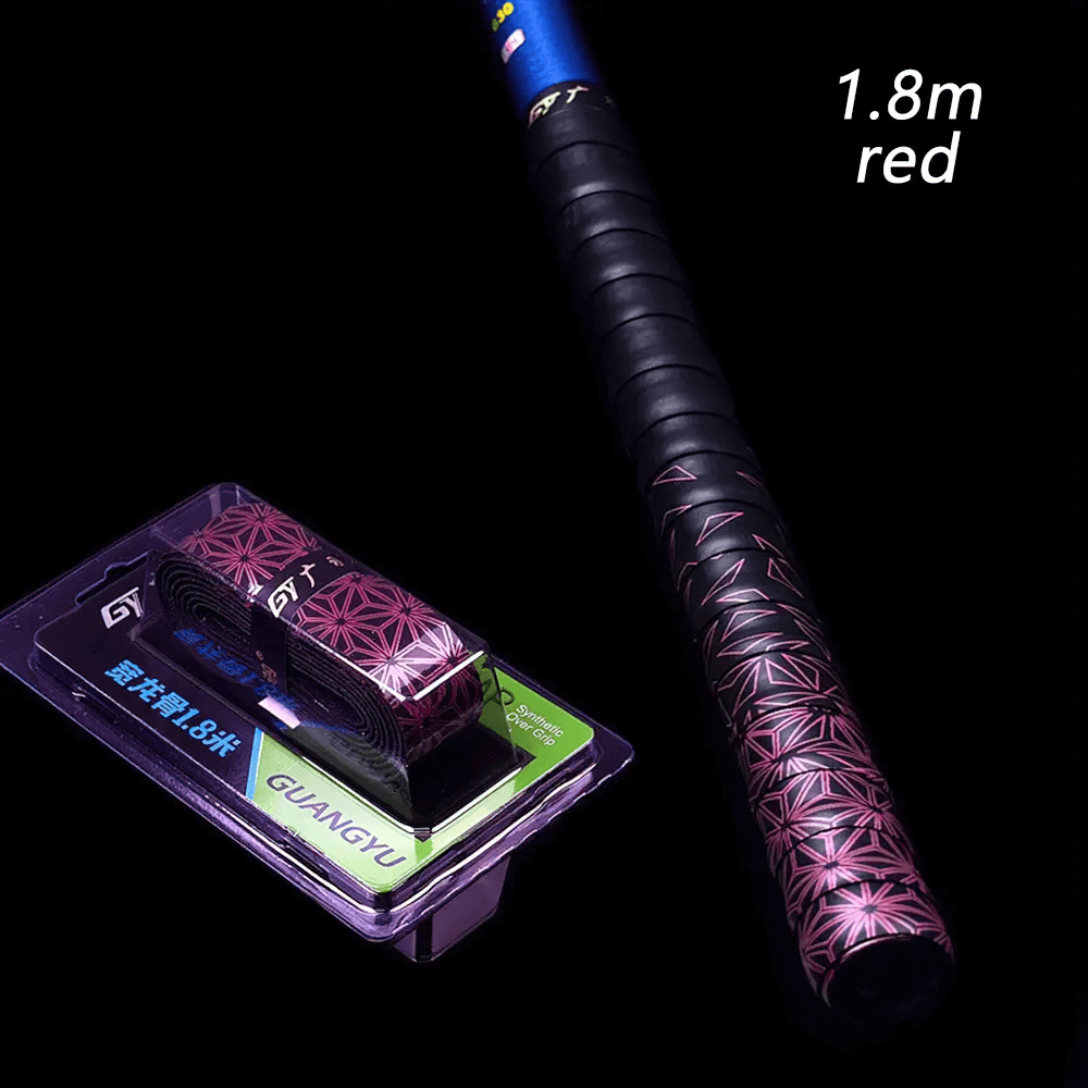 Anti-Slip Racket Grip Tape for Tennis Squash - SF3481, durable sweat-absorbing overgrip for sports handles in a 1.8m red design.