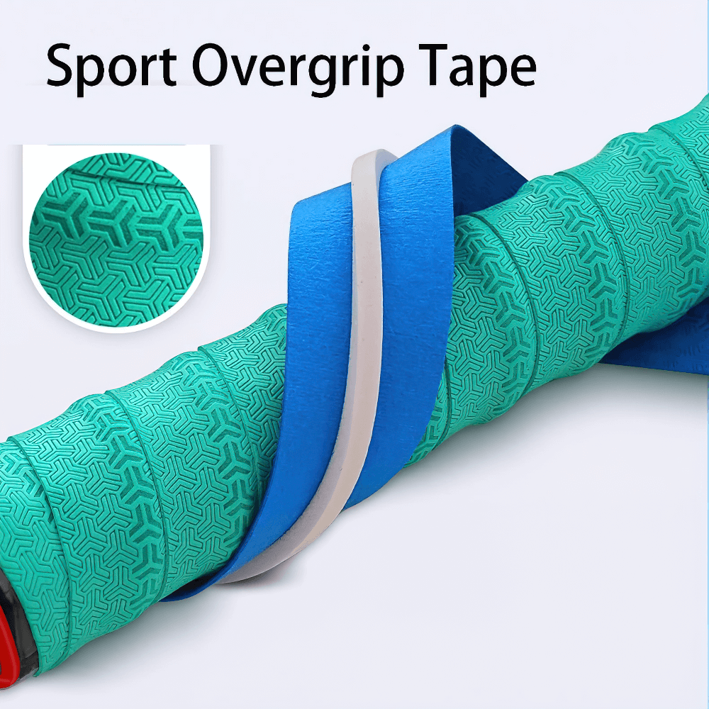 Anti-Slip Sport Racket Overgrip Tape - SF3451 displayed with textured surface for badminton and tennis rackets.