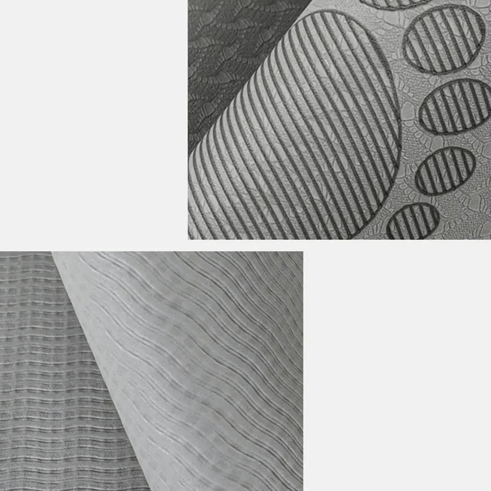 Close-up of anti-slip TPE yoga mat SF3285 with textured surface for shock absorption and stability during exercises.