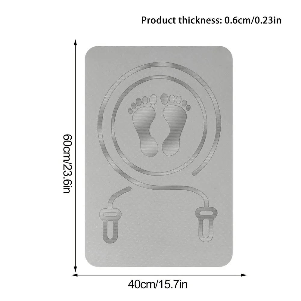 Anti-Slip TPE Yoga Mat SF3285 with foot and jump rope design, 60x40cm dimensions, ideal for exercise, yoga, and skipping.