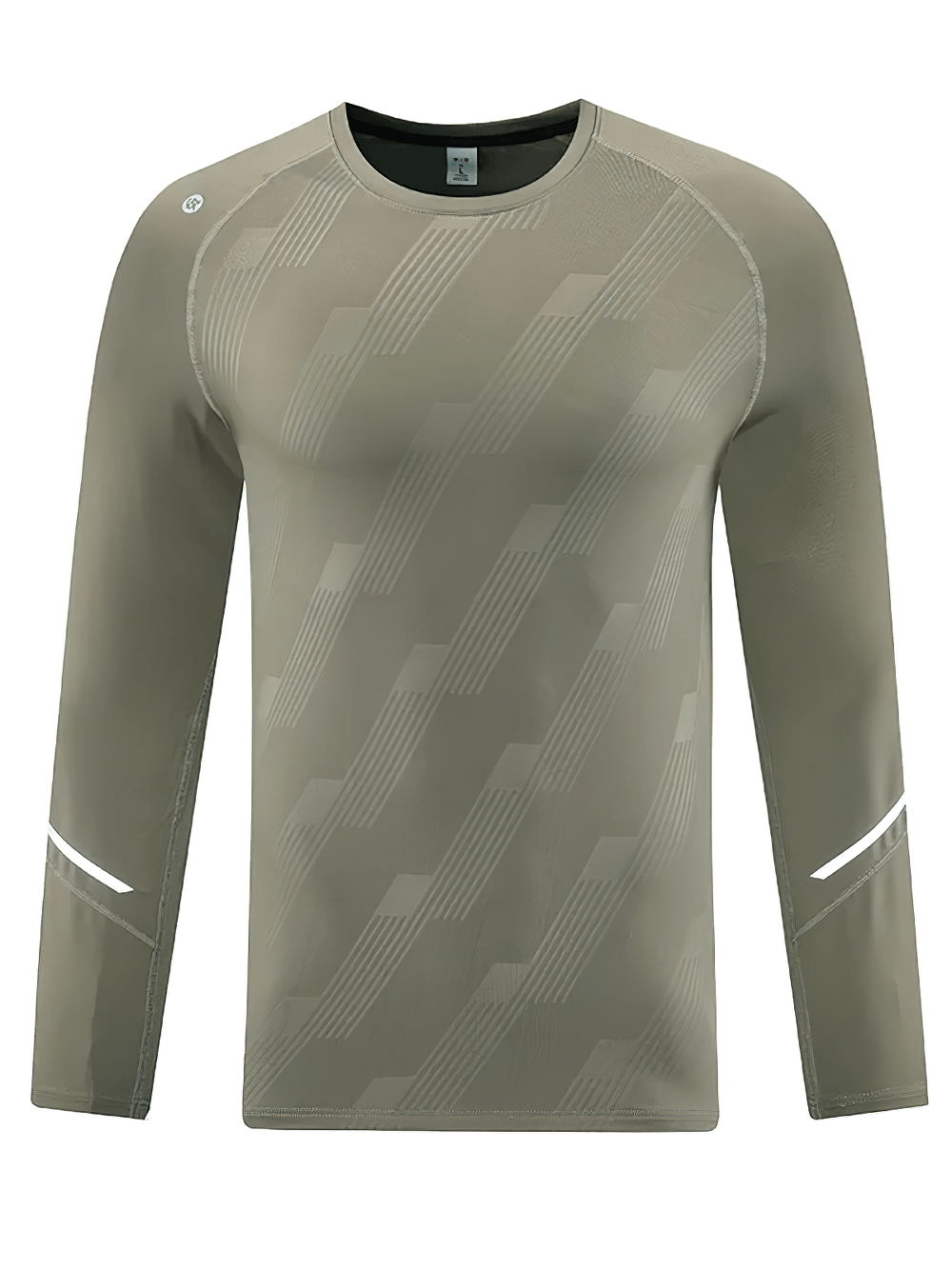 Athletic Geometric Print Workout Top for Gym - SF4741 in green with long sleeves and geometric design.