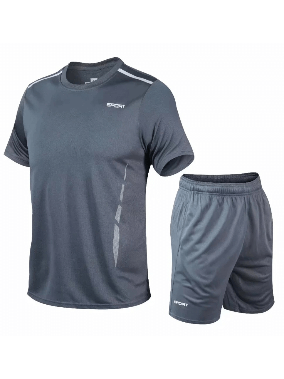 Athletic O-Neck Sportswear Set for Men SF2017 - Breathable Polyester Running Gear for Bodybuilding, Fitness & Sports.