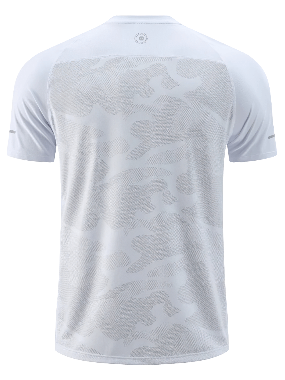 Men's quick-dry athletic T-shirt, short sleeve, ideal for gym and outdoor activities, lightweight polyester in a sleek design.