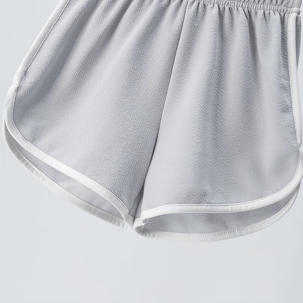 Athletic Shorts With Elastic Waist and Side Trim - SF3732 in light grey, showcasing stylish design and comfort.
