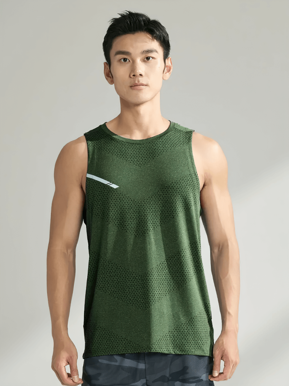 Athletic Tank Top with Reflective Logo - SF4109 for men, ideal for gym workouts and night visibility, featuring breathable fabric.