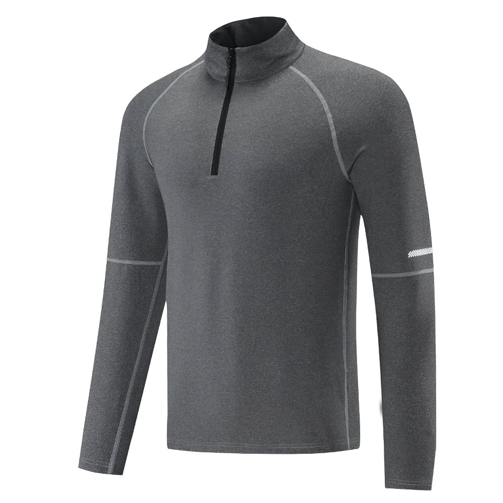 Athletic Zip-Up Male Top with Reflective Details - SF2077