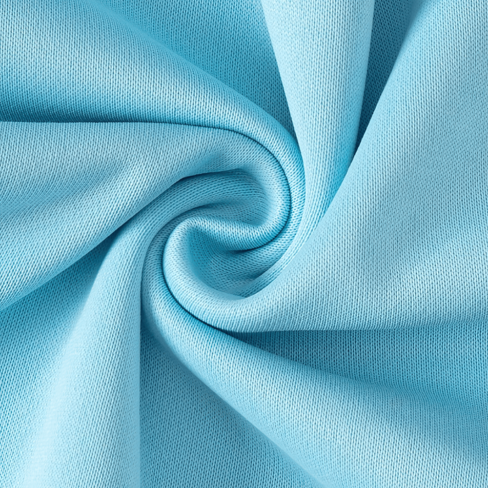 Soft blue fabric texture of Basic Crew Neck Solid Color Sweatshirt - SF3539 for kids, showing quality and comfort.