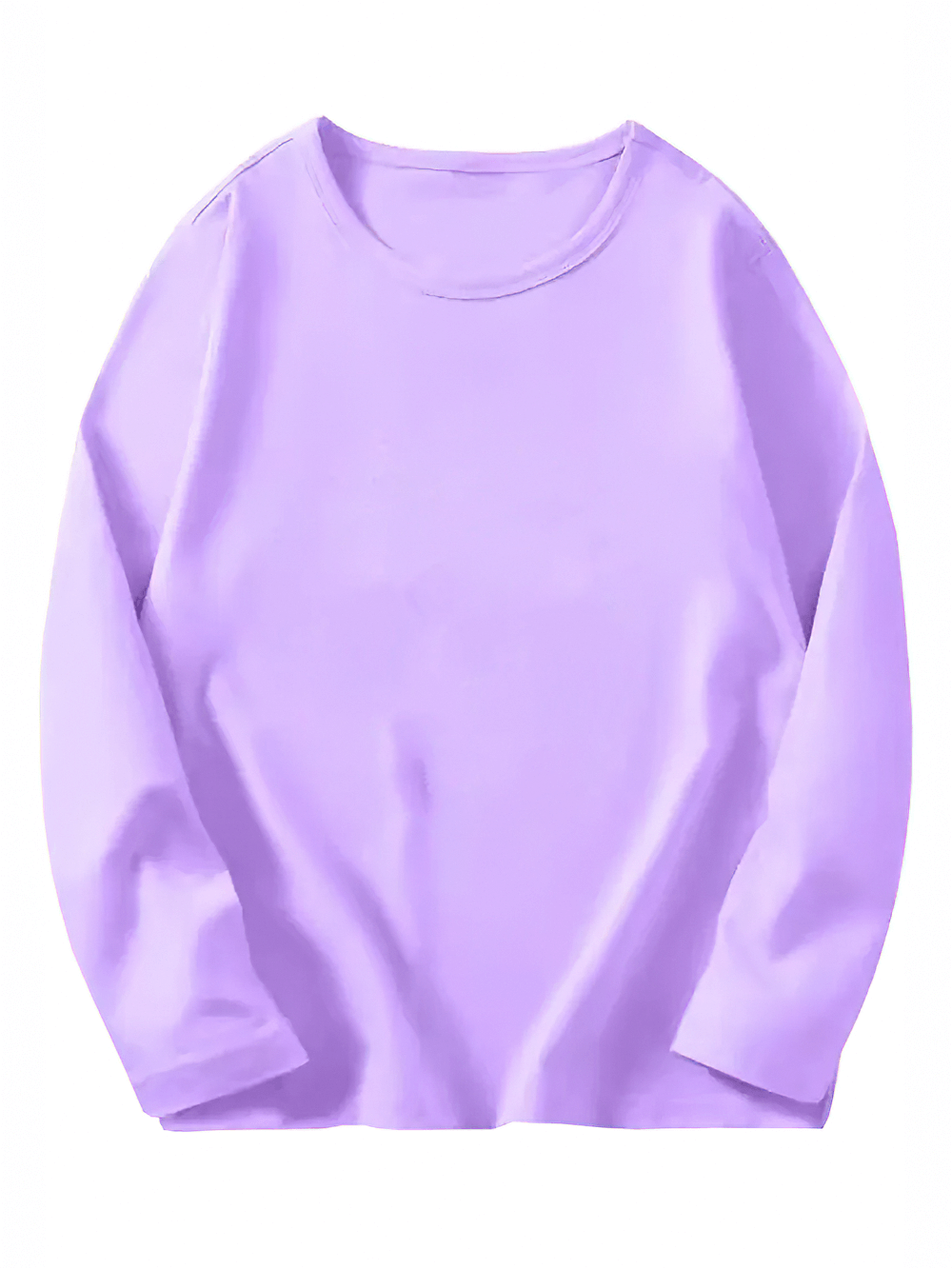 Lilac Kids Long Sleeved Round Neck Cotton Top - Perfect for Spring and Autumn, Casual and Soft Fabric Fit for Boys and Girls