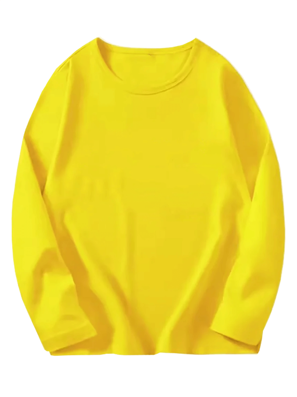 Kids yellow cotton long sleeved round neck top - casual spring autumn wear SF3109
