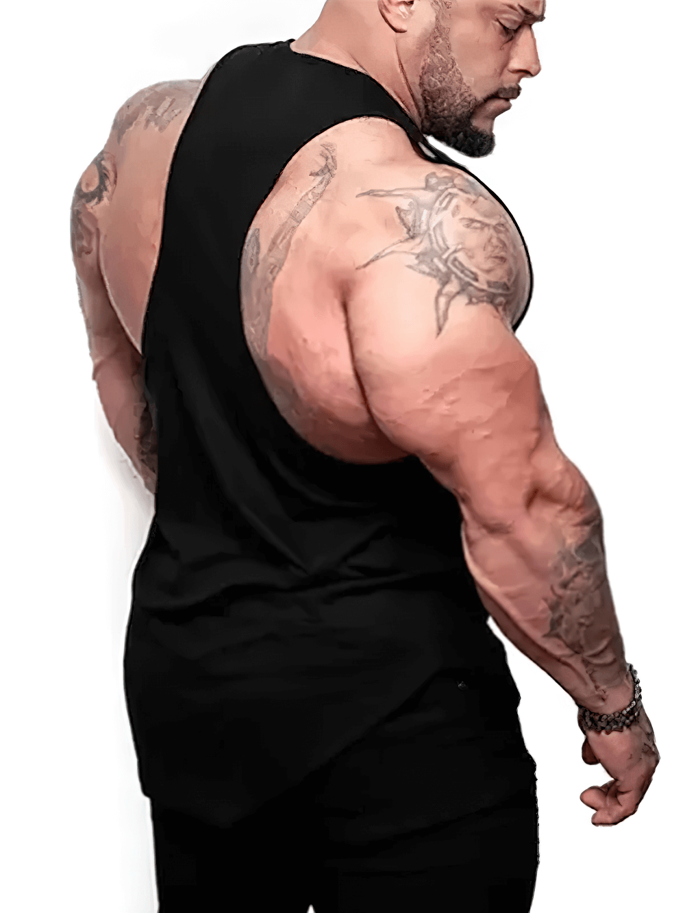 Muscular man wearing Bat Print Gym Tank Top with Racerback Design - SF4138