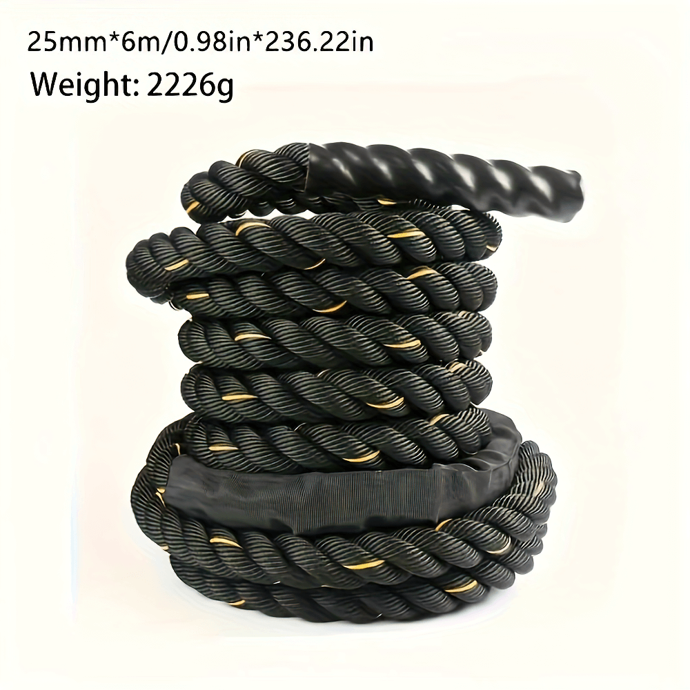 Durable battle rope for strength and core training with superior grip, ideal for intense workouts and cross-training.