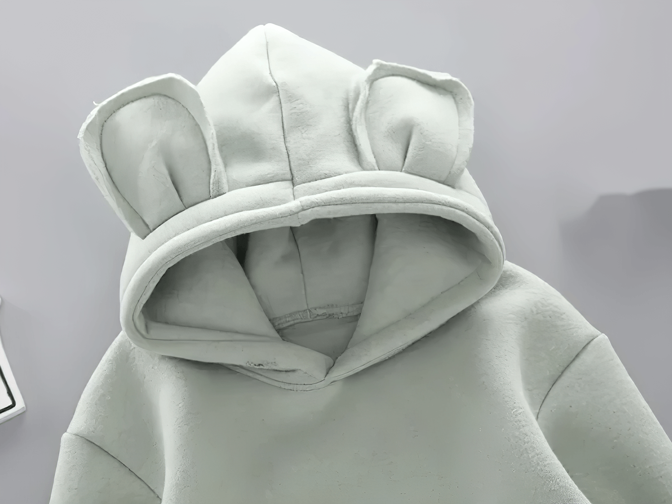 Cute Bear Ears Hoodie with Zip and Side Slits - SF3655, playful hoodie for kids with adorable bear ears and cozy style.