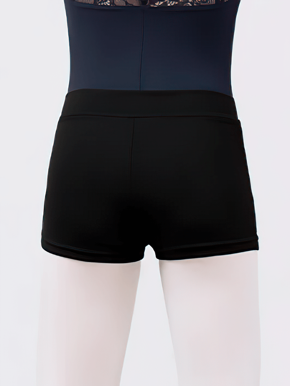 Back view of Black Kids Shorts with High Elastic Waistband - SF3748 ideal for gymnastics and yoga
