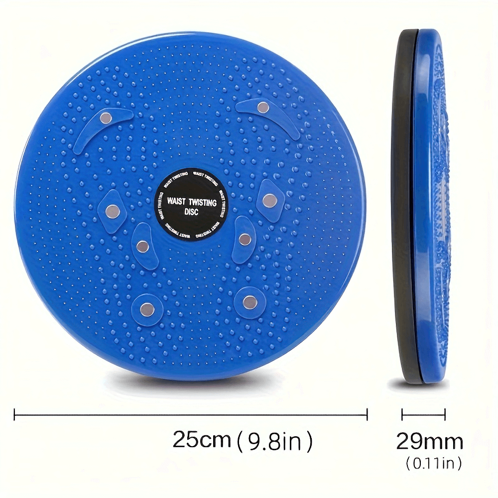 Blue waist twisting and balance board for core training, SF2811, with dimensions 25cm diameter and 29mm thickness.