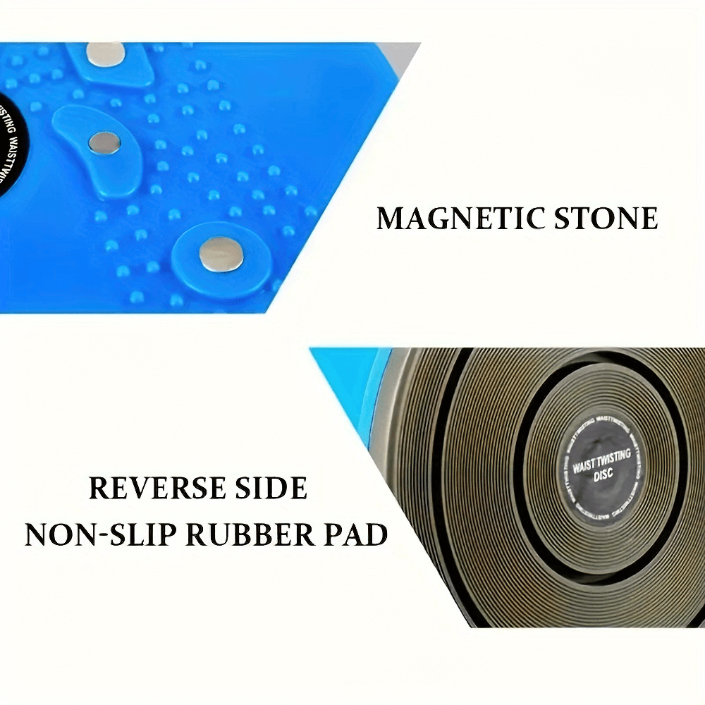 Close-up of Body Shaping Balance Board SF2811 featuring magnetic stones and non-slip rubber pad for core training.