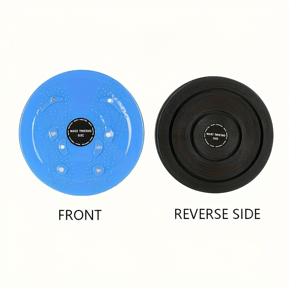 Front and reverse sides of the blue and black SF2811 balance board for core training and waist twisting.