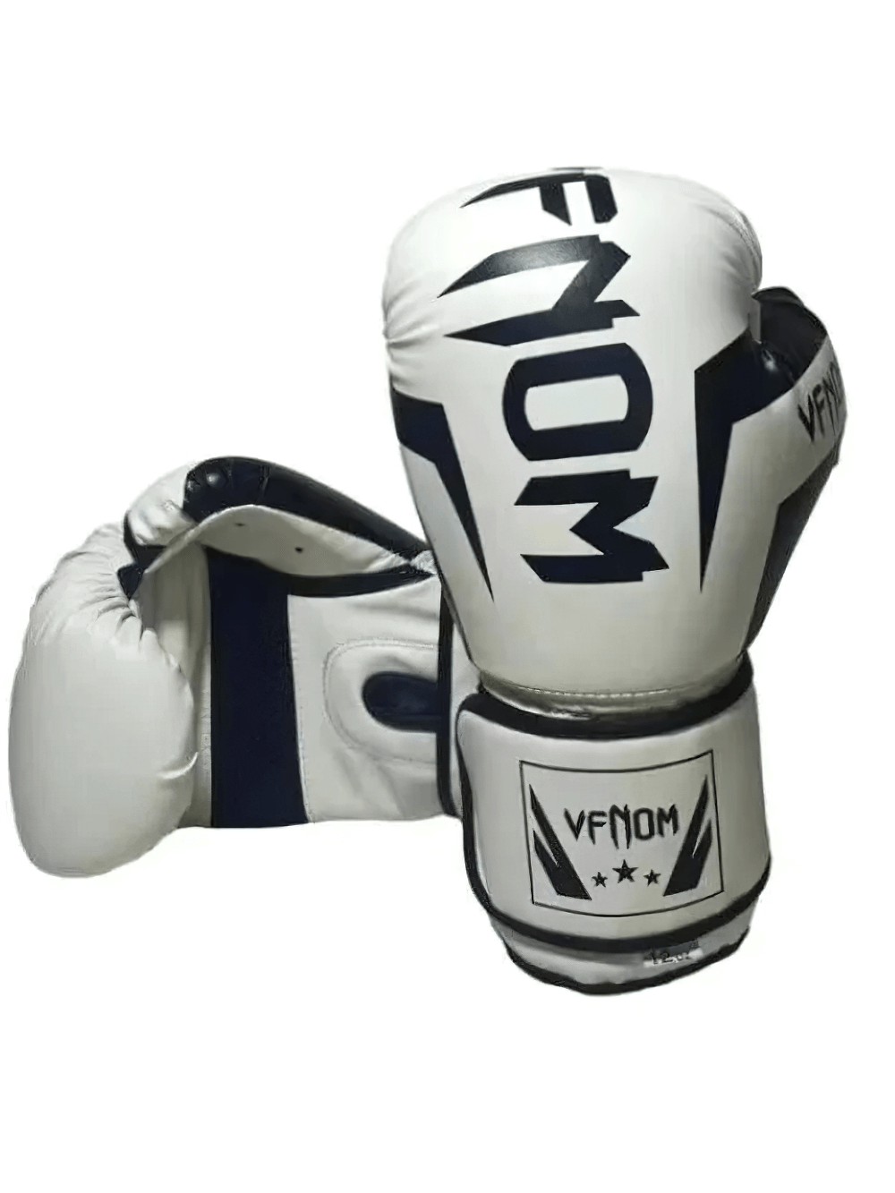 Muay Thai boxing gloves with secure Velcro closure, durable PU leather, breathable palm, unisex design, perfect for fitness training.