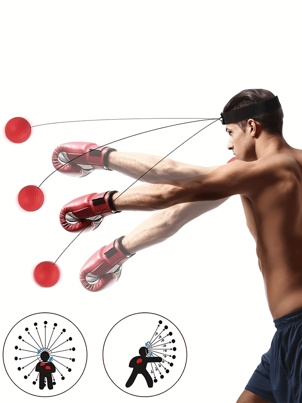 Boxing Reflex Ball Training Set with 3 Balls - SF2718