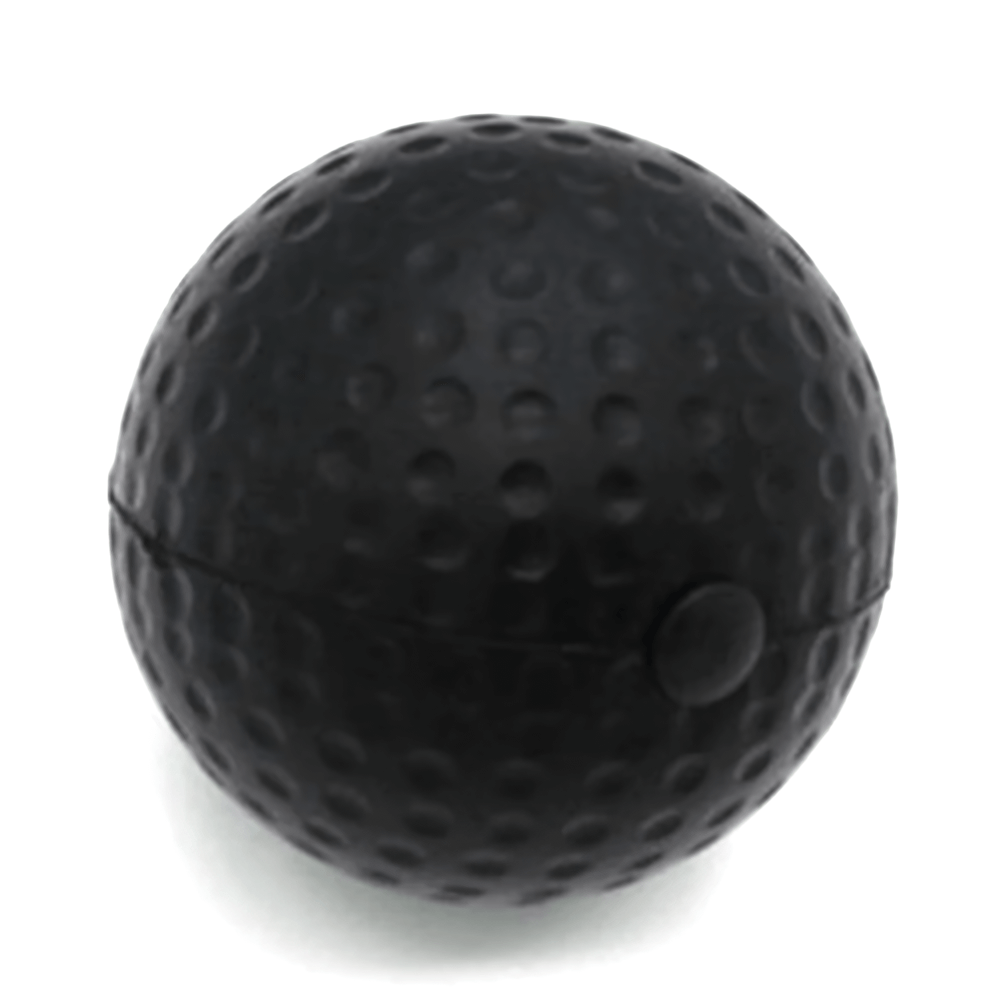 Black boxing reflex ball for agility and speed training, features textured surface for improved grip in workouts and drills.