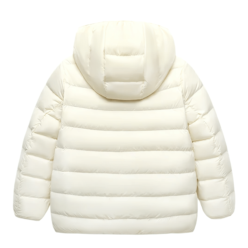 Boys and Girls Puffer Down Jacket for Cold Weather - SF3691 shown in white, perfect for keeping warm during chilly days.