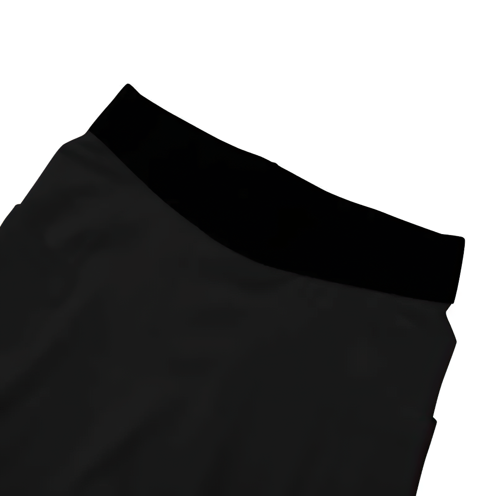 Close-up view of Boys Athletic Base Layer Tights for Training - SF3759 waistband in black, highlighting design and fabric quality.