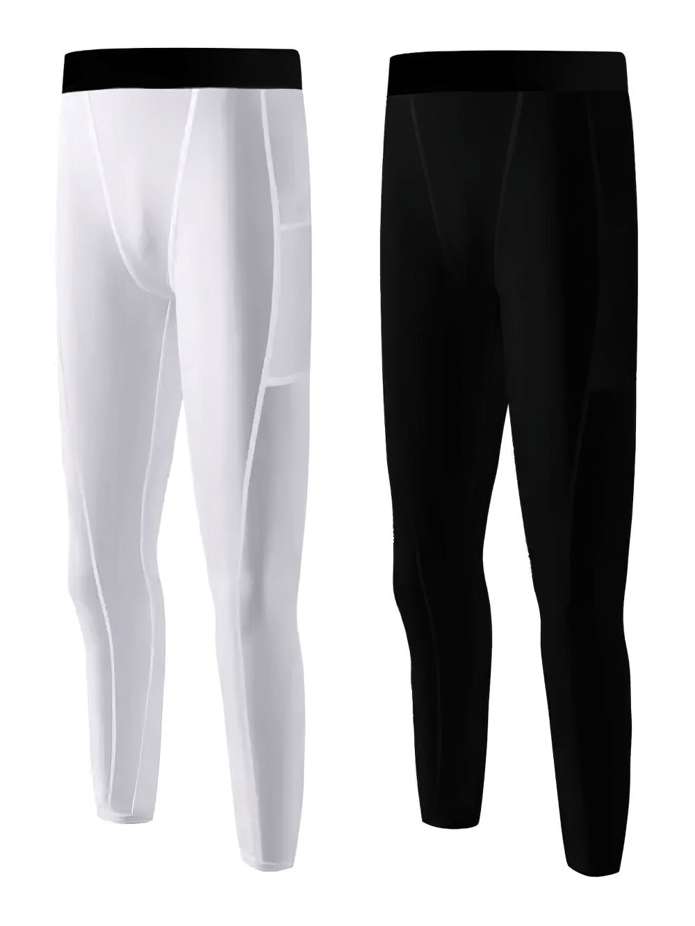 Boys Athletic Base Layer Tights for Training - SF3759 in black and white, perfect for active sports and workout sessions.