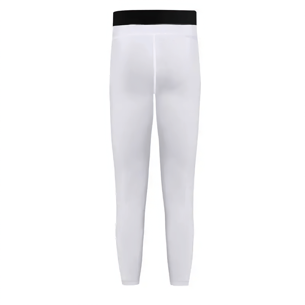 Boys Athletic Base Layer Tights for Training - SF3759 in white with black waistband, showcasing stretchy fit and performance support.