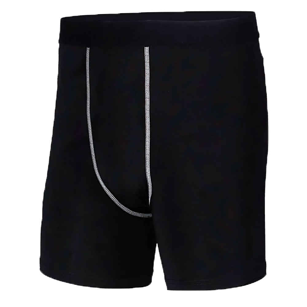 Boys Athletic Compression Shorts for Gym and Sports - SF3751 shown in black with elastic waistband, perfect for activewear.