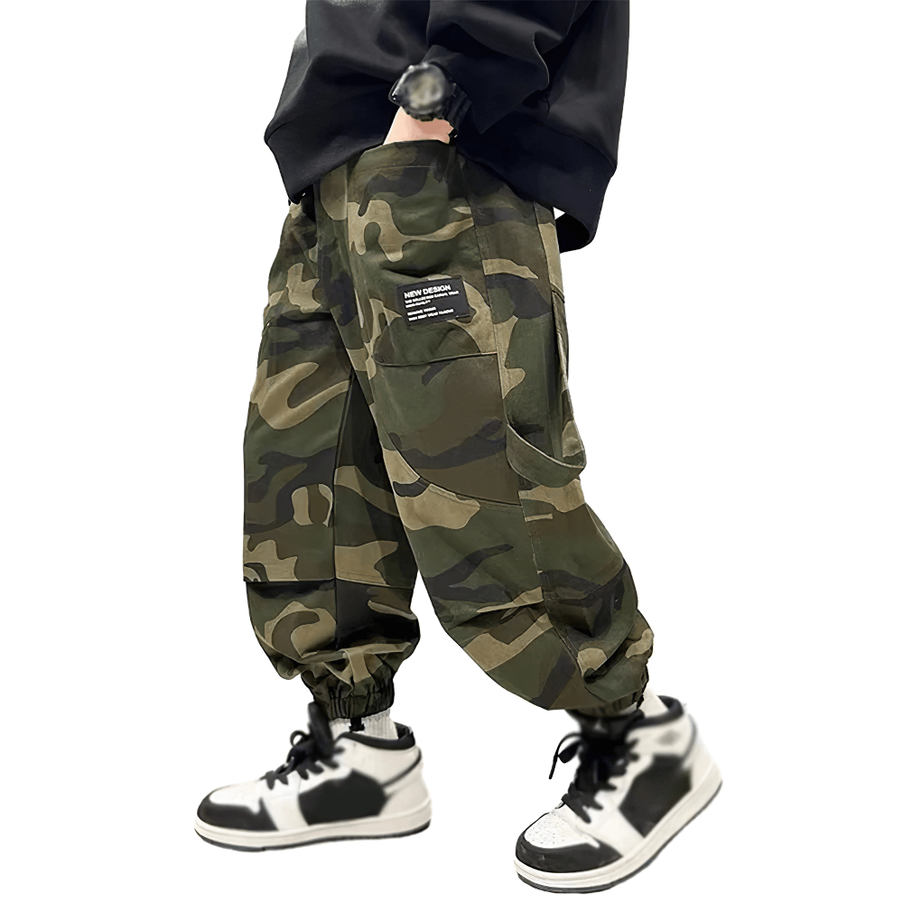 Boys Camouflage Cargo Pants with Windproof Feature - SF3834 for adventurous outdoor style