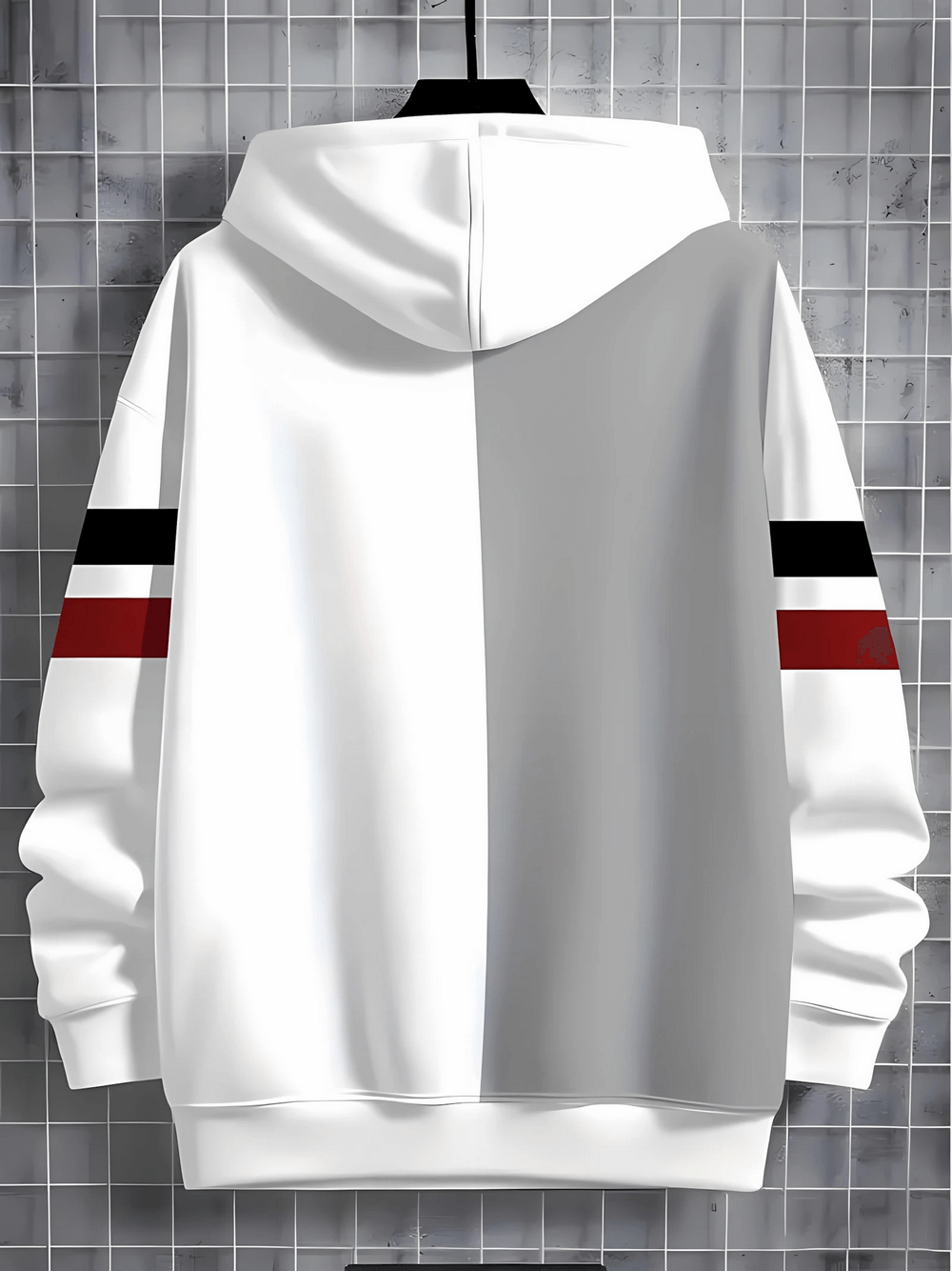 Boys Colorblock Hoodie with Modern Stripe - SF3676 featuring bold stripes and relaxed fit, perfect for school and play.