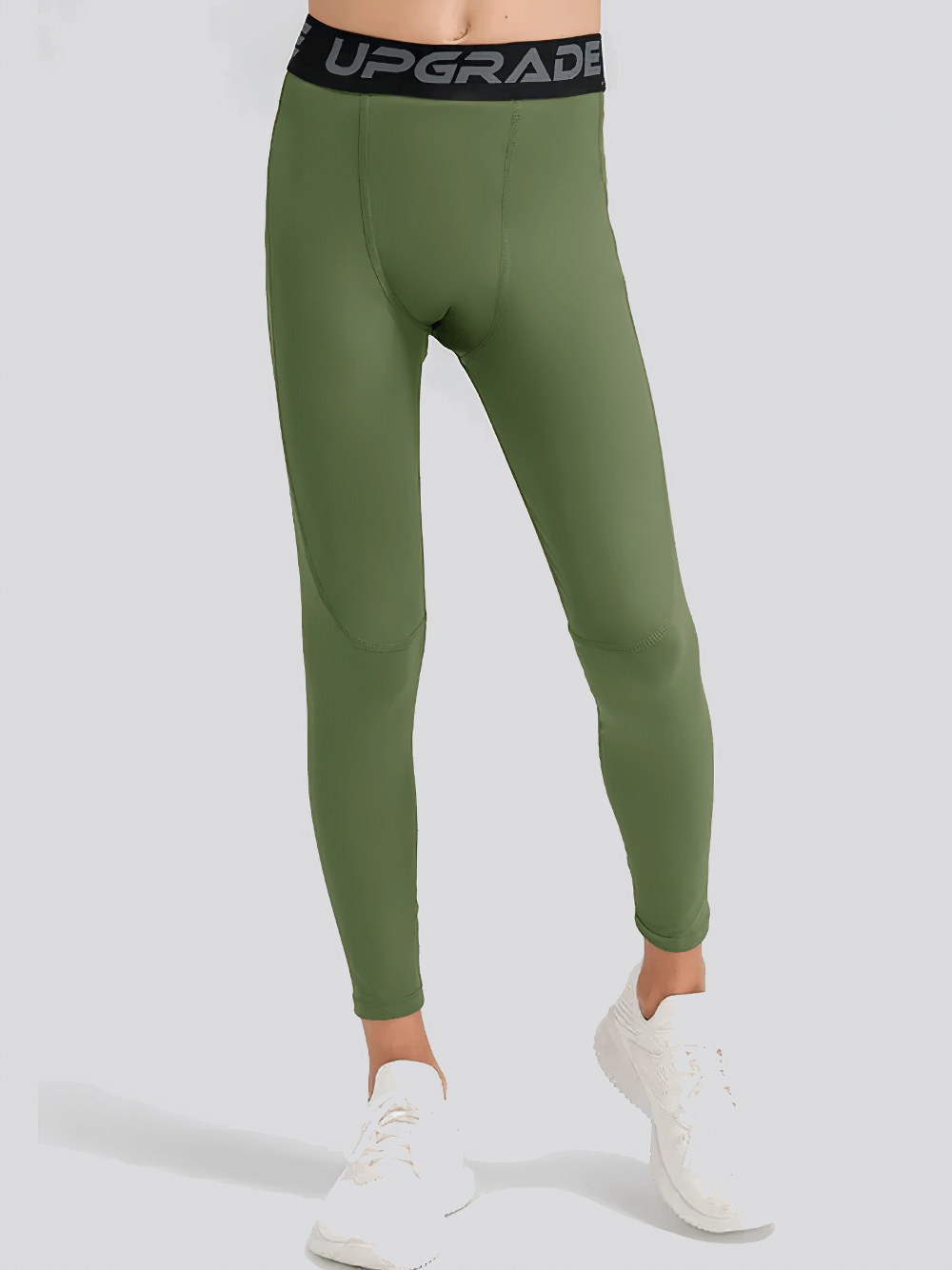 Green Boys Compression Sports Leggings for Training - SF3794 perfect for running and active movement.