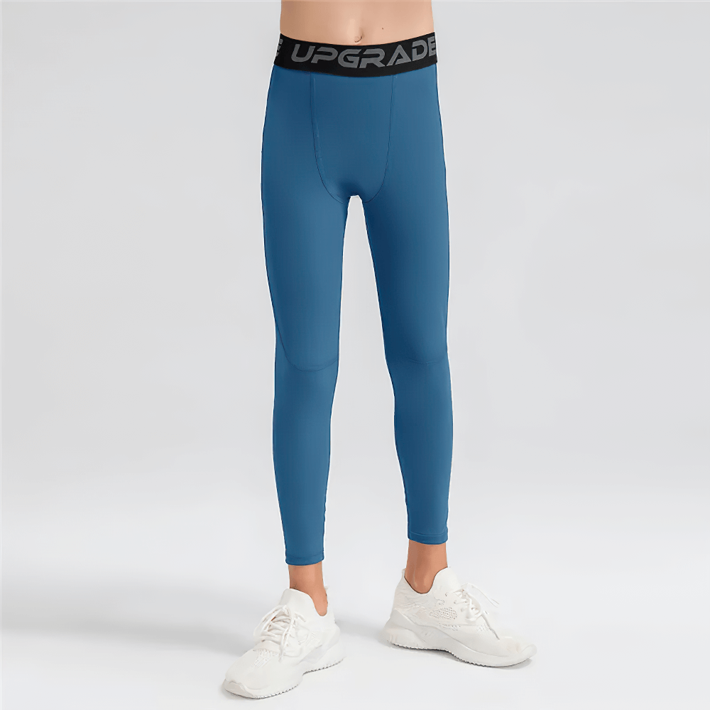 Blue Boys Compression Sports Leggings for Training - SF3794 for active kids' sports and workouts.