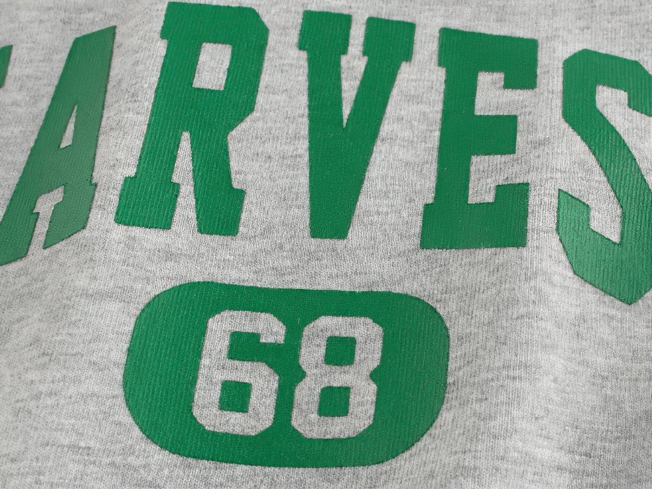 Close-up of HARVEST 68 print on Boys Cotton Long-Sleeved Top with Letter Print - SF3608.